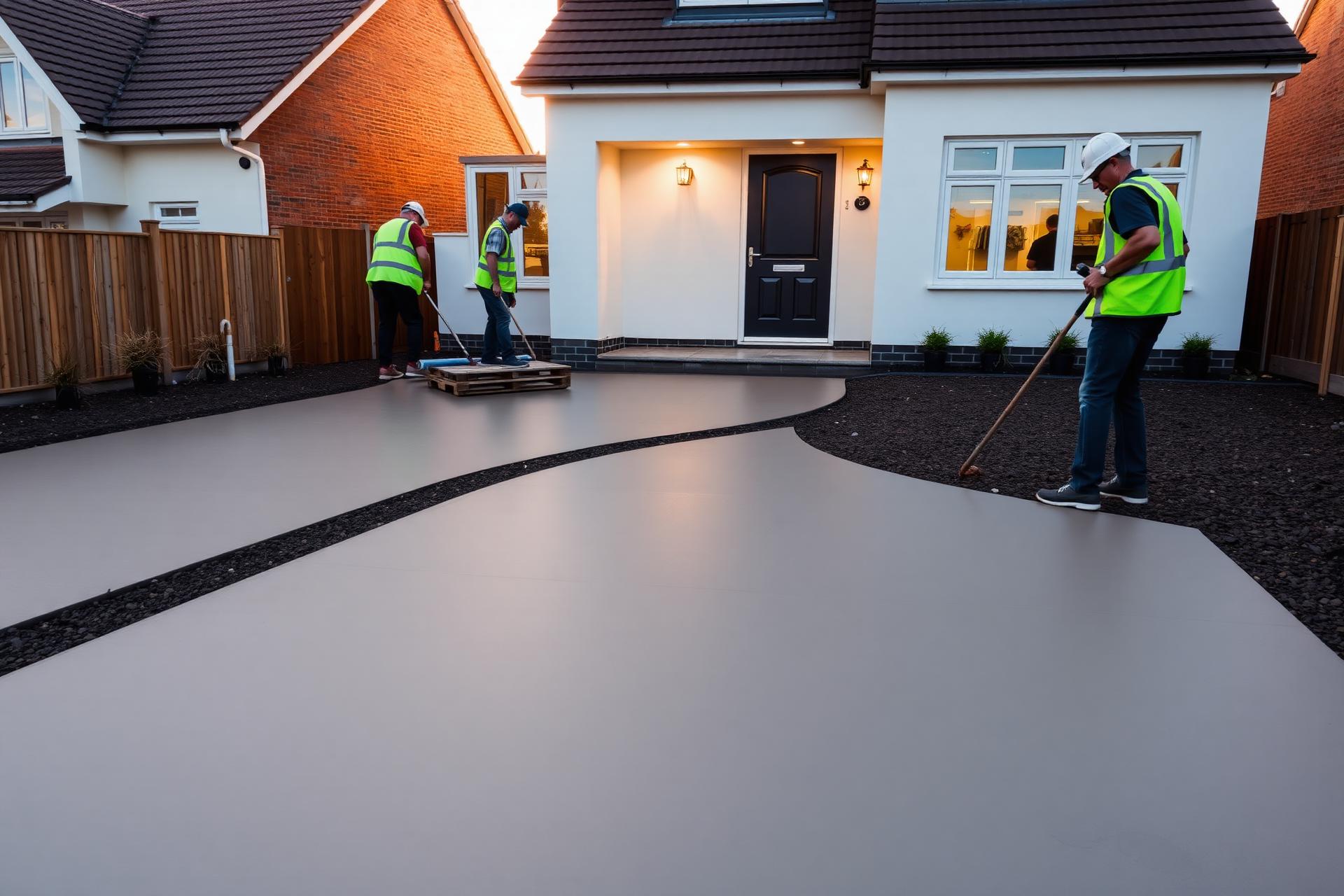 Concrete driveway being laid in Birmingham